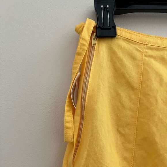 Sherry Taylor Sz S Yellow ☀️ Pleated Linen Look Skirt NWT 🏷 - Picture 8 of 11